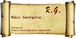 Rácz Georgina névjegykártya
